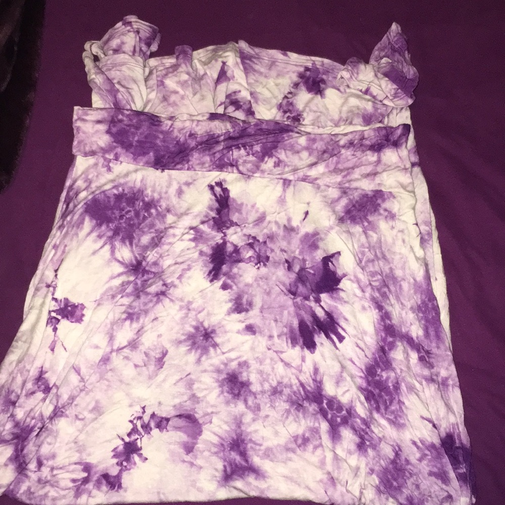 Purple and white tie dye maxi skirt